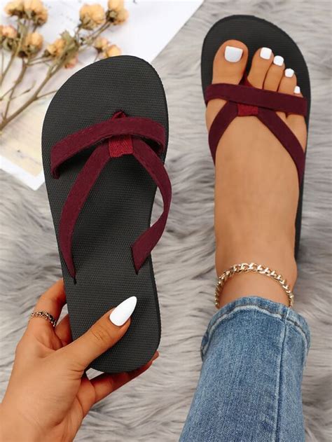 cross over flip flop women's.